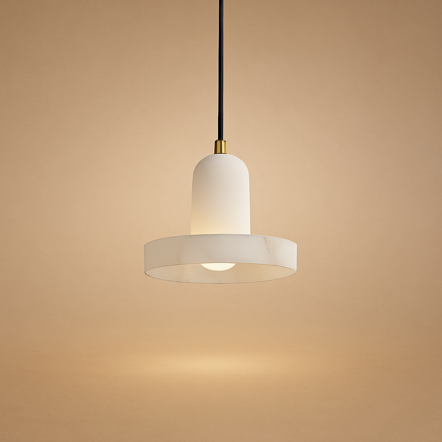 Suspension Anneaux Tissu Crème Minimaliste Design - Chambre Salon Cuisine — Fulgor