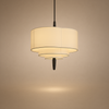 Suspension Anneaux Tissu Crème Minimaliste Design - Chambre Salon Cuisine — Onyx