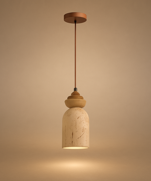 Suspension Cylindre Céramique Beige Minimaliste Design - Chambre Salon Cuisine — Spica