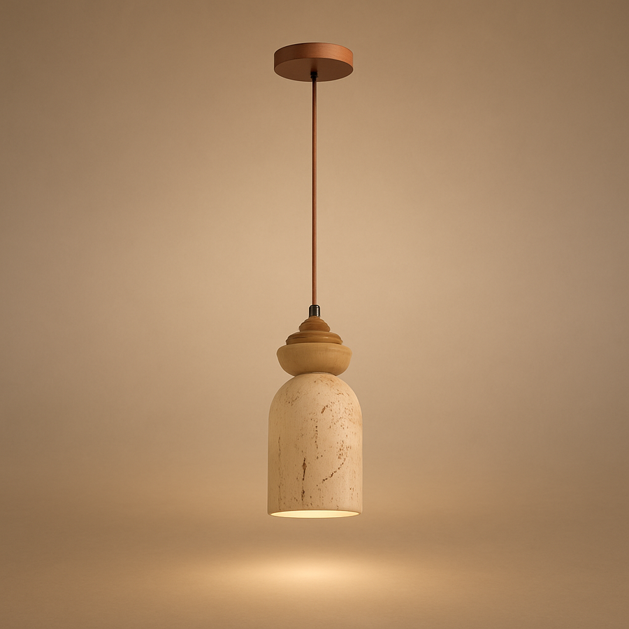 Suspension Cylindre Céramique Beige Minimaliste Design - Chambre Salon Cuisine — Spica