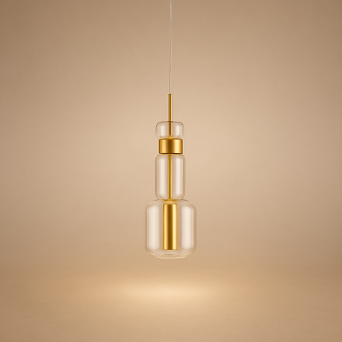 Suspension Anneau Béton Brut et Bois Naturel - Cuisine Chambre Salon — Antares
