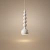 Suspension Pétales Tissu Marron et Boules Opalescentes - Chambre Salon Cuisine — Flore