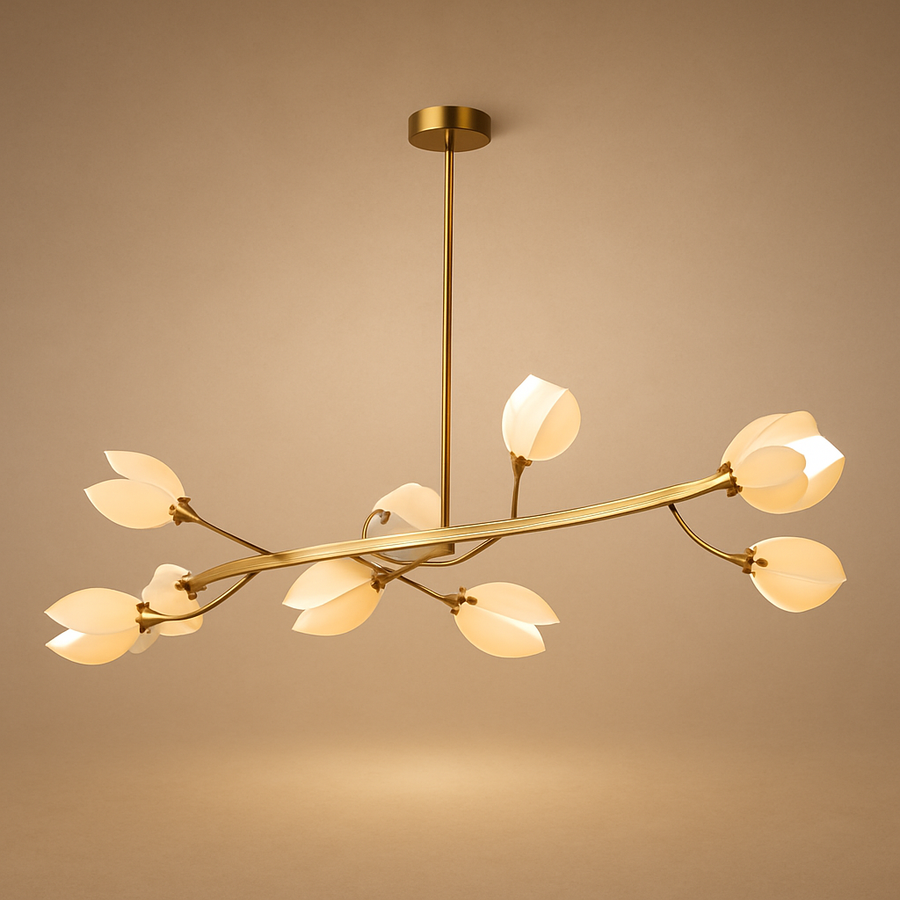 Lustre Suspension Demi-Sphère Céramique Blanche Minimaliste Design - Salon Salle à Manger — Eos