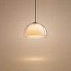 Suspension Niveaux Verre Opalin Blanc et Laiton - Chambre Salon Cuisine — Stratéo