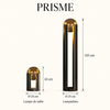 Prisme ambre — comparaison43 et143 cm, diamètre25 cm