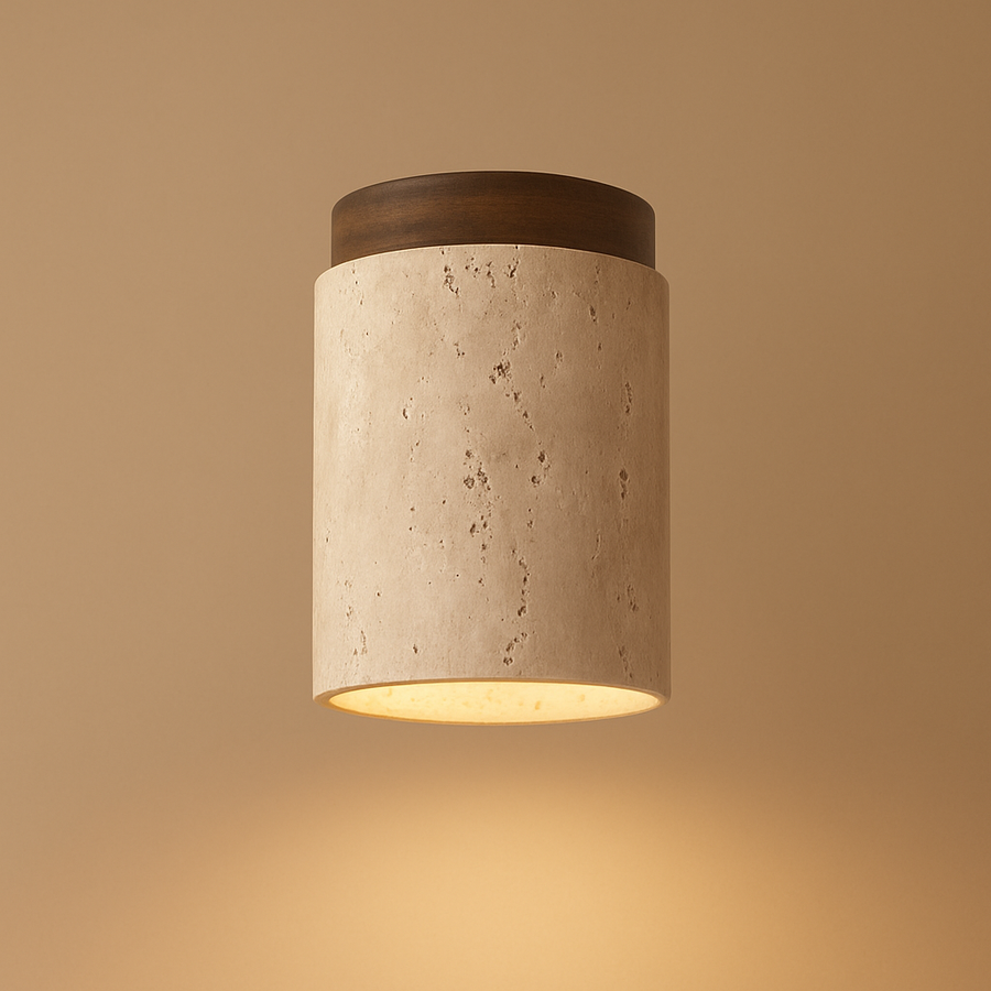 Plafonnier Cylindre Béton Blanc Minimaliste Design Moderne - Salle de Bain Salon Chambre — Thuban