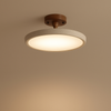 Plafonnier Anneau Bois Naturel et Métal Noir - Salon Chambre Salle à Manger — Canopus