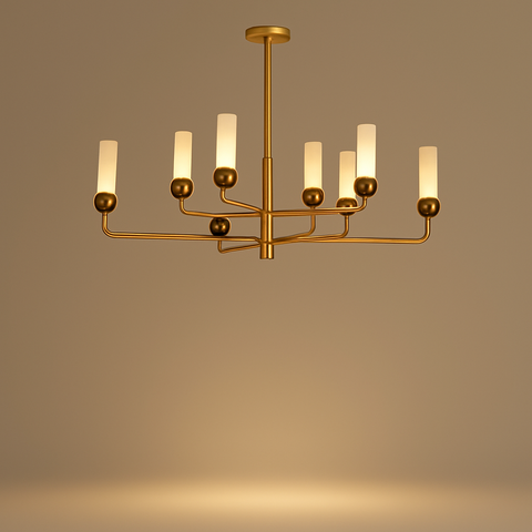 Lustre Suspension Plafonnier Cylindre Verre Givré et Métal Noir - Salon Salle à Manger — Pilare