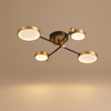 Lustre Plafonnier Anneaux Métal Noir et Laiton Épuré Design - Salon Salle à Manger — Soleo