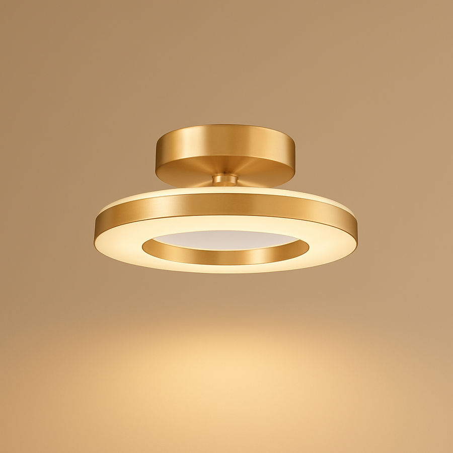 Plafonnier Anneaux Laiton Doré Minimaliste Design Moderne - Salon Salle à Manger Chambre — Ivoire