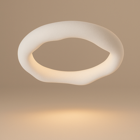 Plafonnier Anneau Plâtre Blanc Minimaliste Design Moderne - Salle de Bain Salon Chambre — Ringa