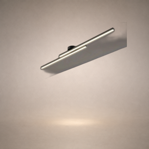 Plafonnier Linéaire Métal Noir Minimaliste Design Moderne - Salle de Bain Salon Chambre — Aase