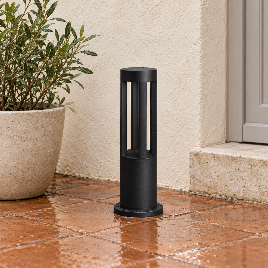 Torre — borne noire 40 cm — patio pluie