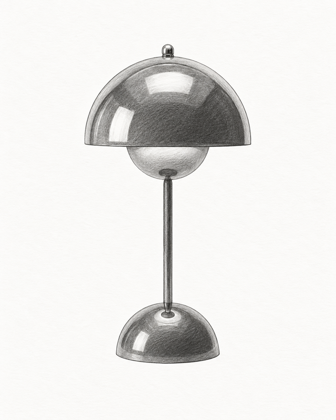 Croquis au graphite de Noma, H 30 cm · Ø 18 cm