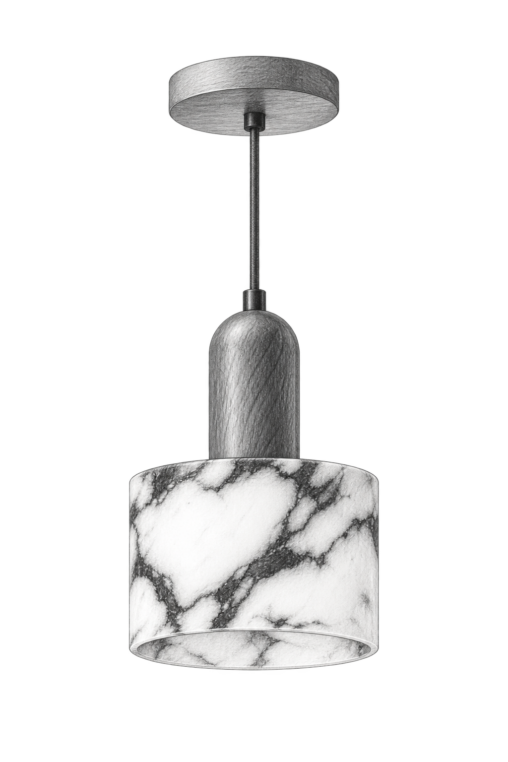 Croquis au graphite d’Artemis, Dimensions par suspension