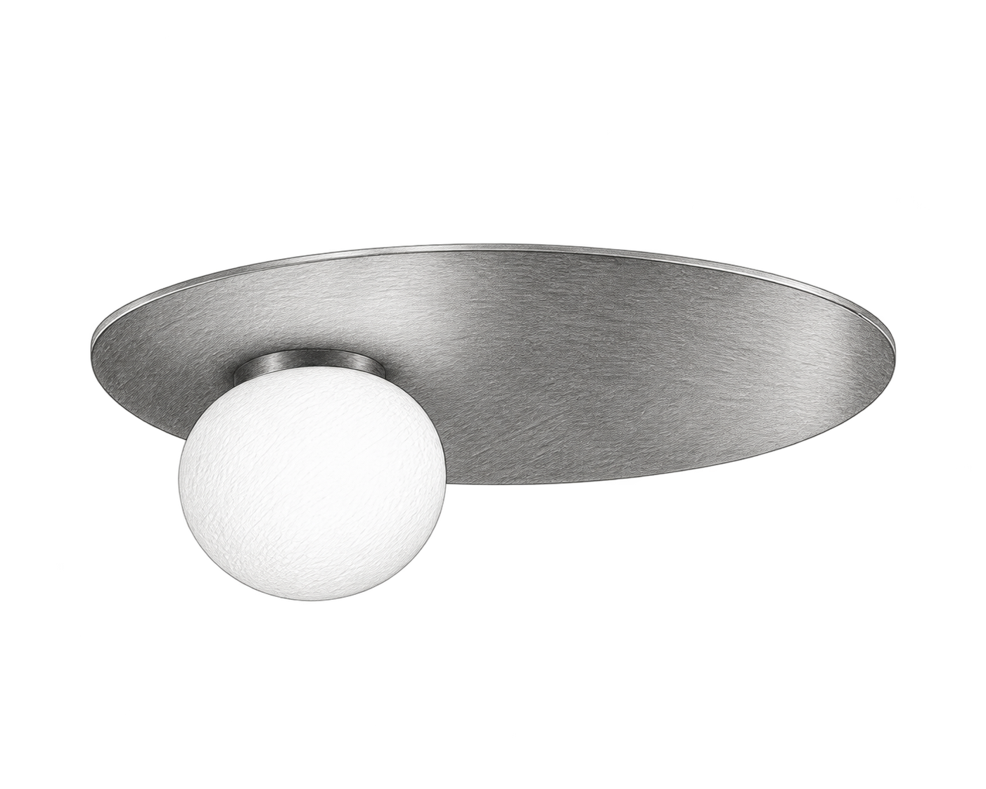 Croquis au graphite de Plateo, Plateo · Ø 48 cm