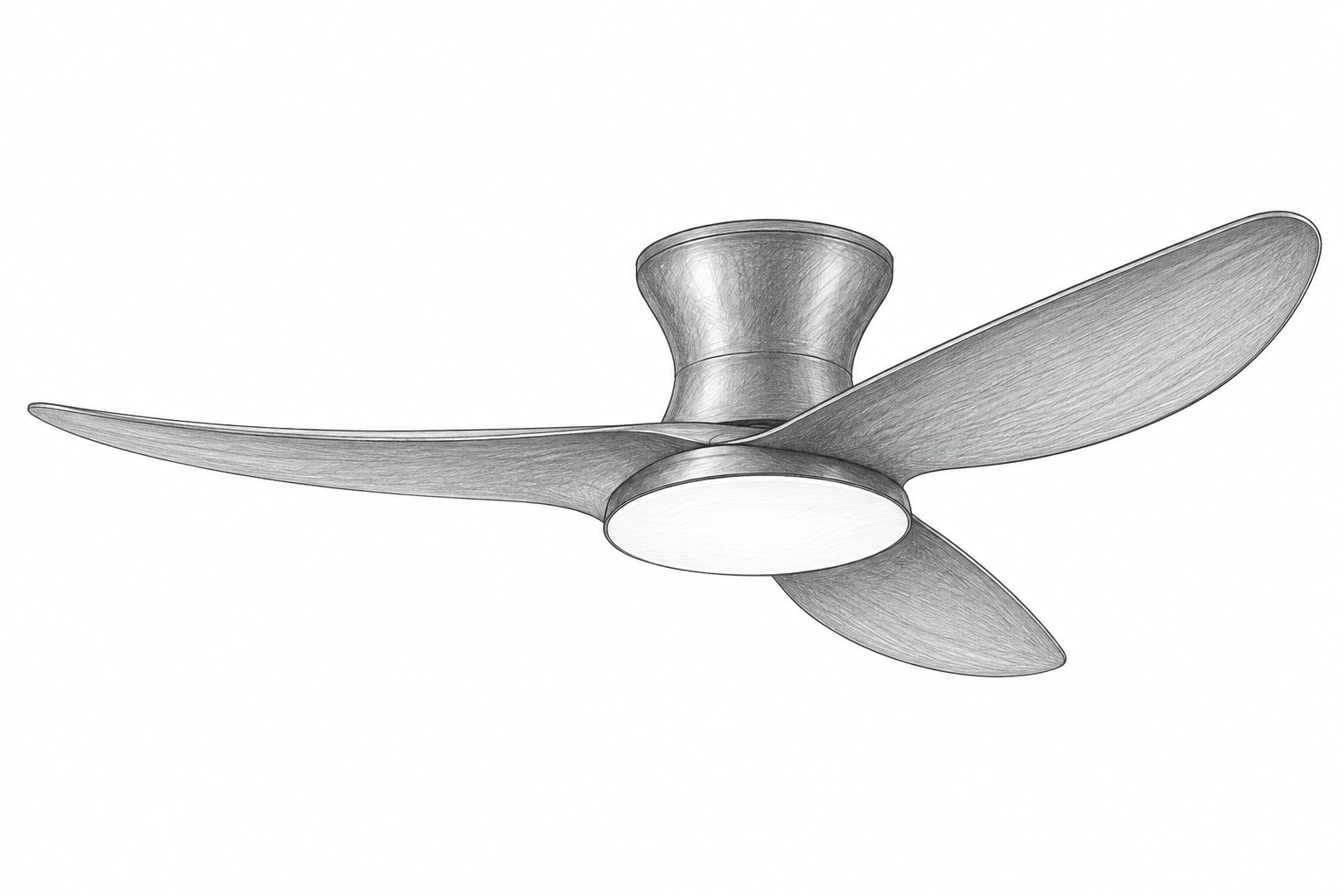 Croquis au graphite de Ventilateur Chambre, Ø 100 cm