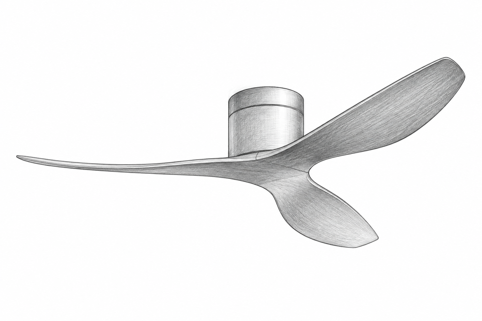 Croquis au graphite de Ventilateur Rétro Industriel, Ø 113 cm · sans LED