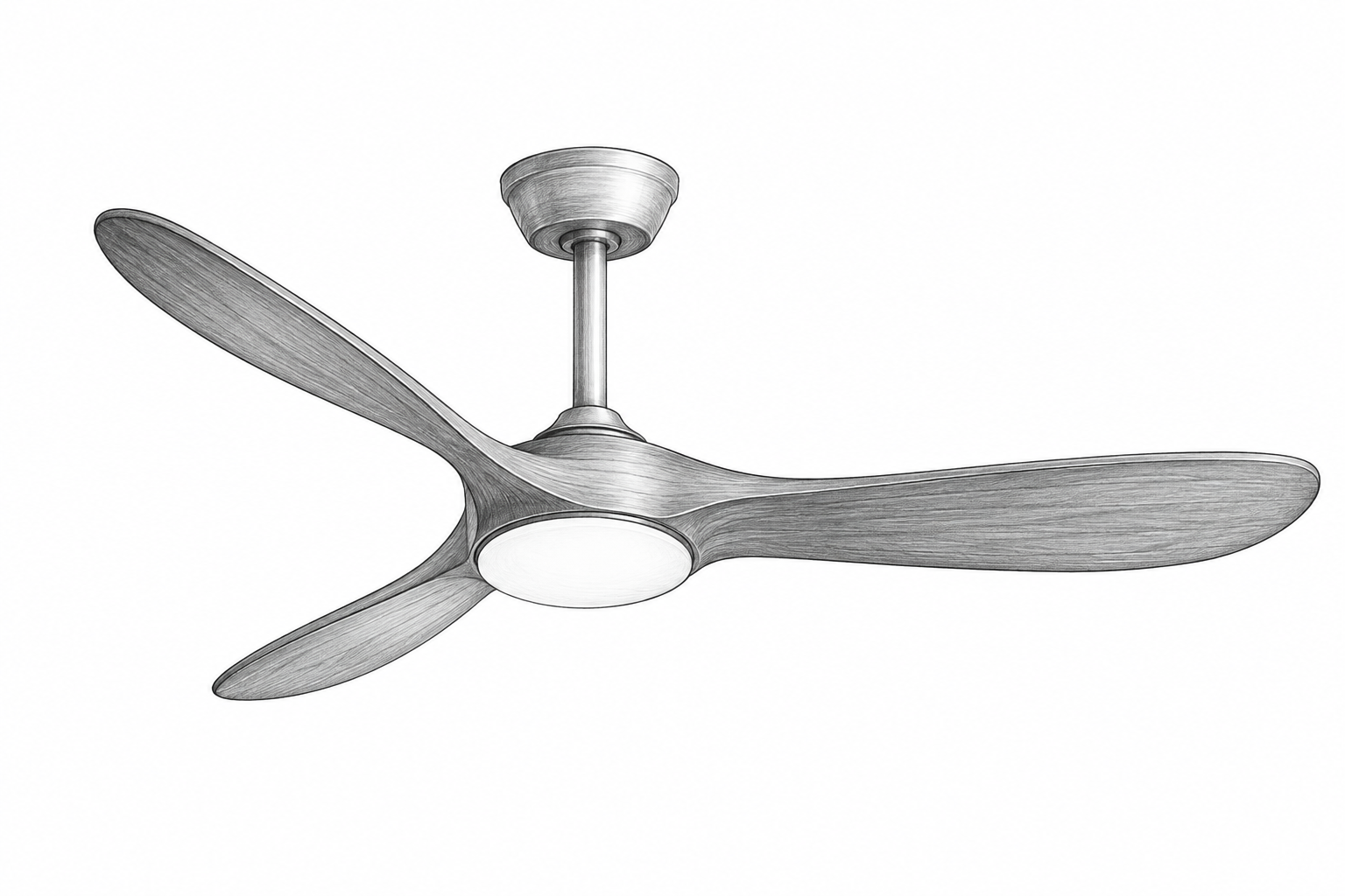 Croquis au graphite de Ventilateur Industriel LED, Ø 91 cm